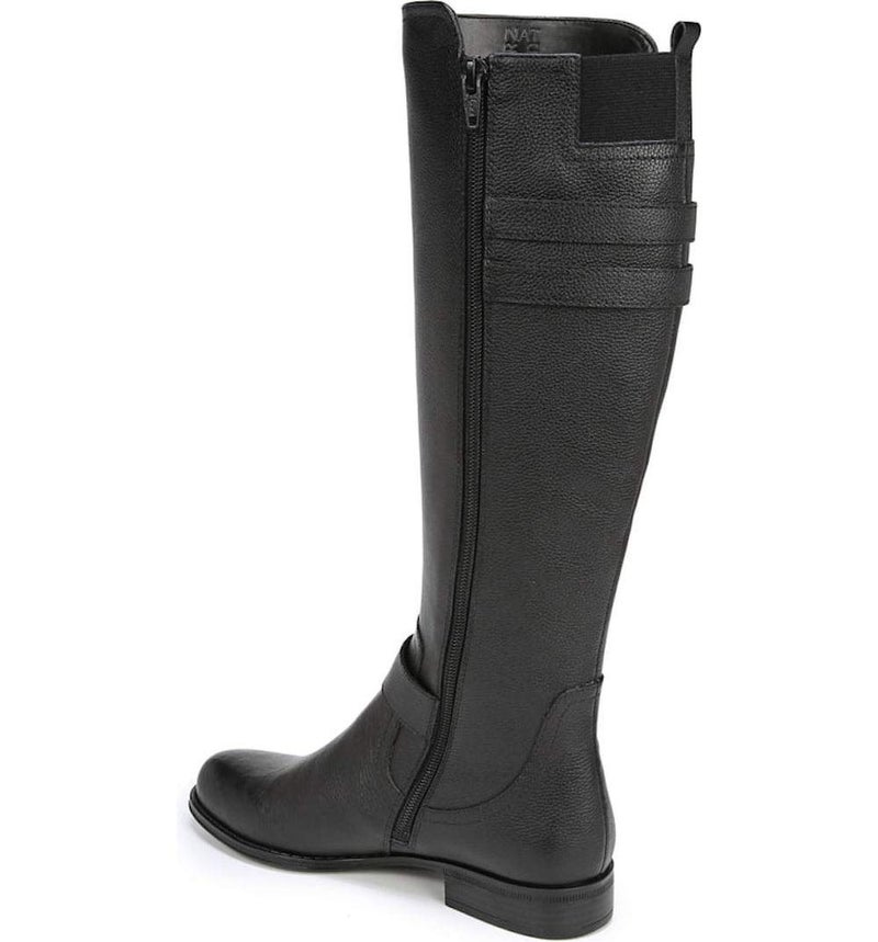 Naturalizer Womens Jessie Knee High Buckle Detail Riding Boots Black Leather Wide Calf 9 M - Image 4